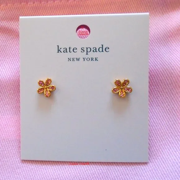 ♠️ Kate Spade ♠️️ Gleaming Peach Gardenia Flower Studs - Picture 2 of 7
